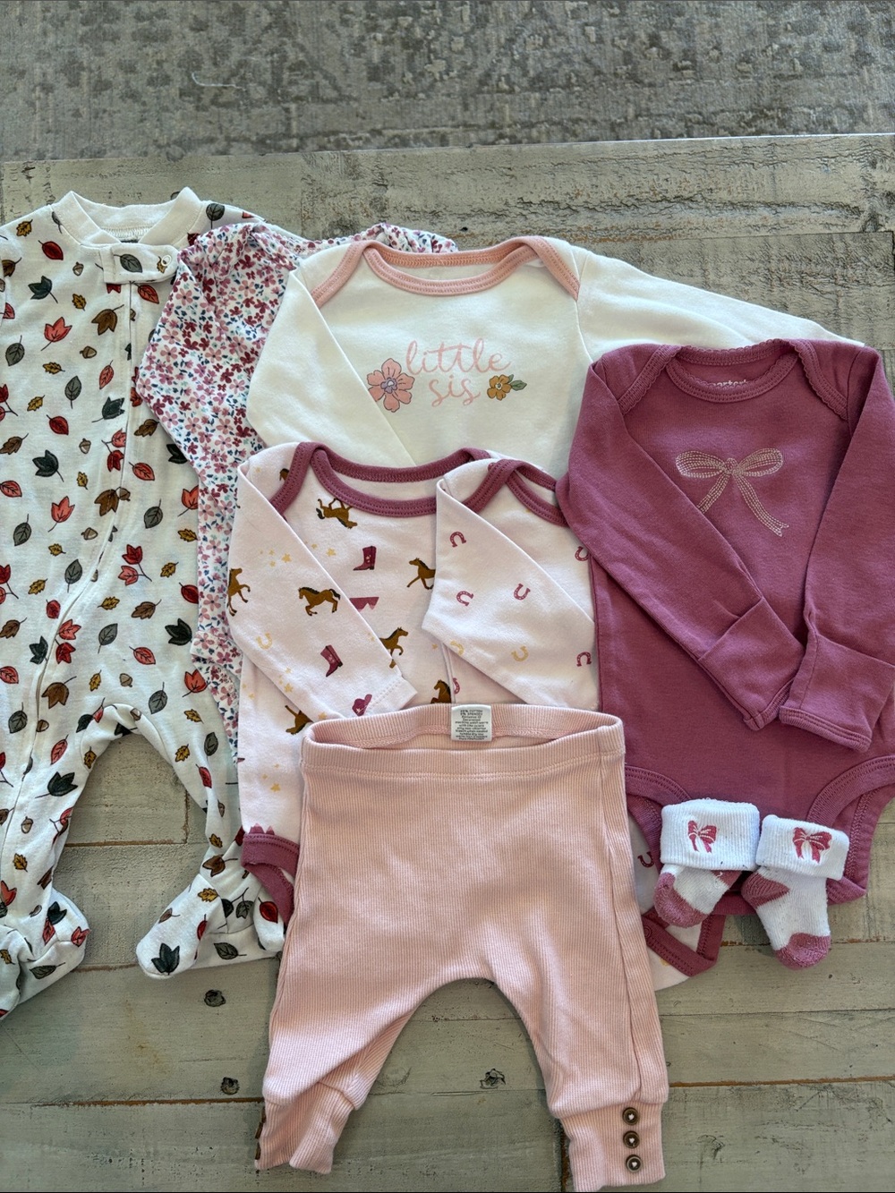 Carter’s Little Cowgirl 8 Piece 0-3M Capsule Wardrobe Baby Clothes Bundle
